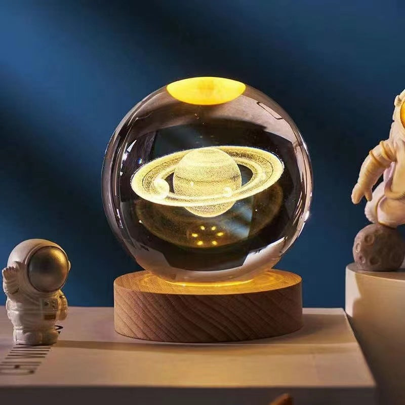 Magisk 3D Kristallkugle Lampe | Lys Op i Dine Aftener