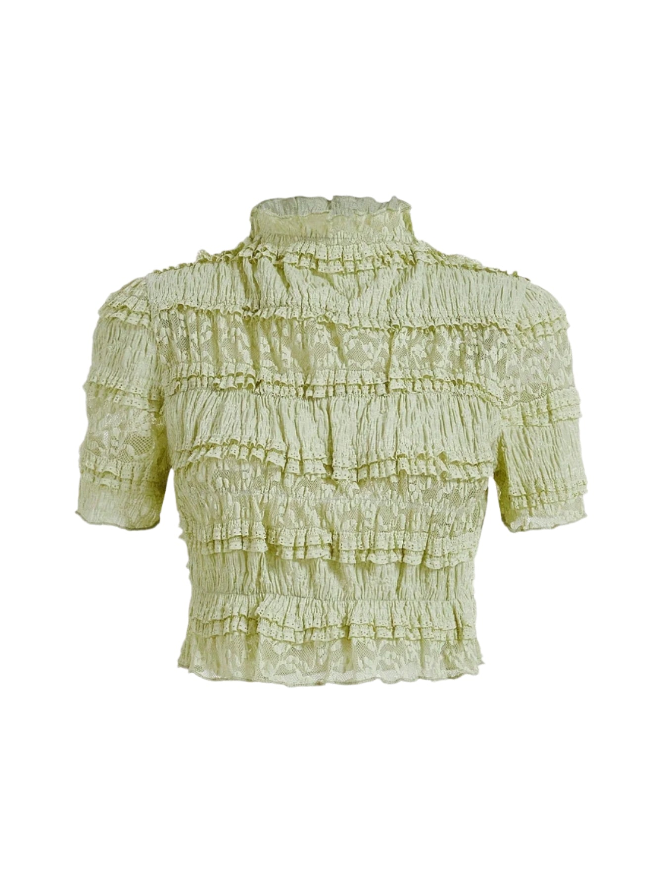 Kort Top med Elegant Blondekant | Mode til Unge Kvinder