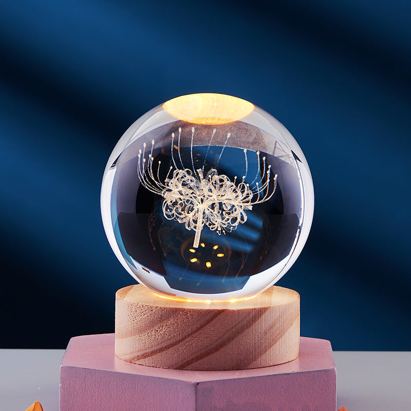 Magisk 3D Kristallkugle Lampe | Lys Op i Dine Aftener