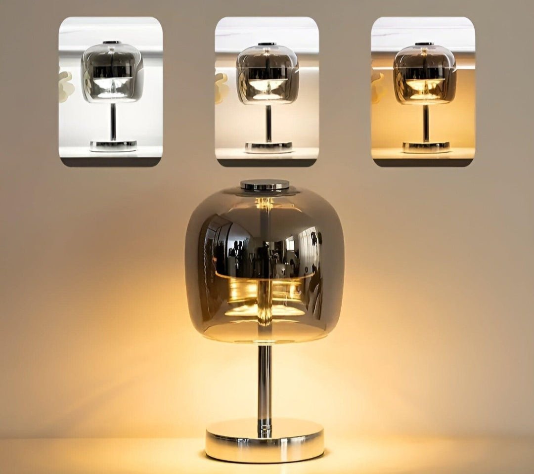 Kompakt bordlampe med elegant spejlfinish