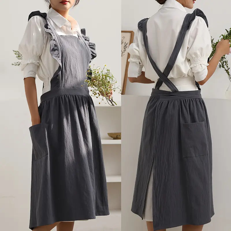 Forklæde med Retrolook | Flæser og Funktion kombineret