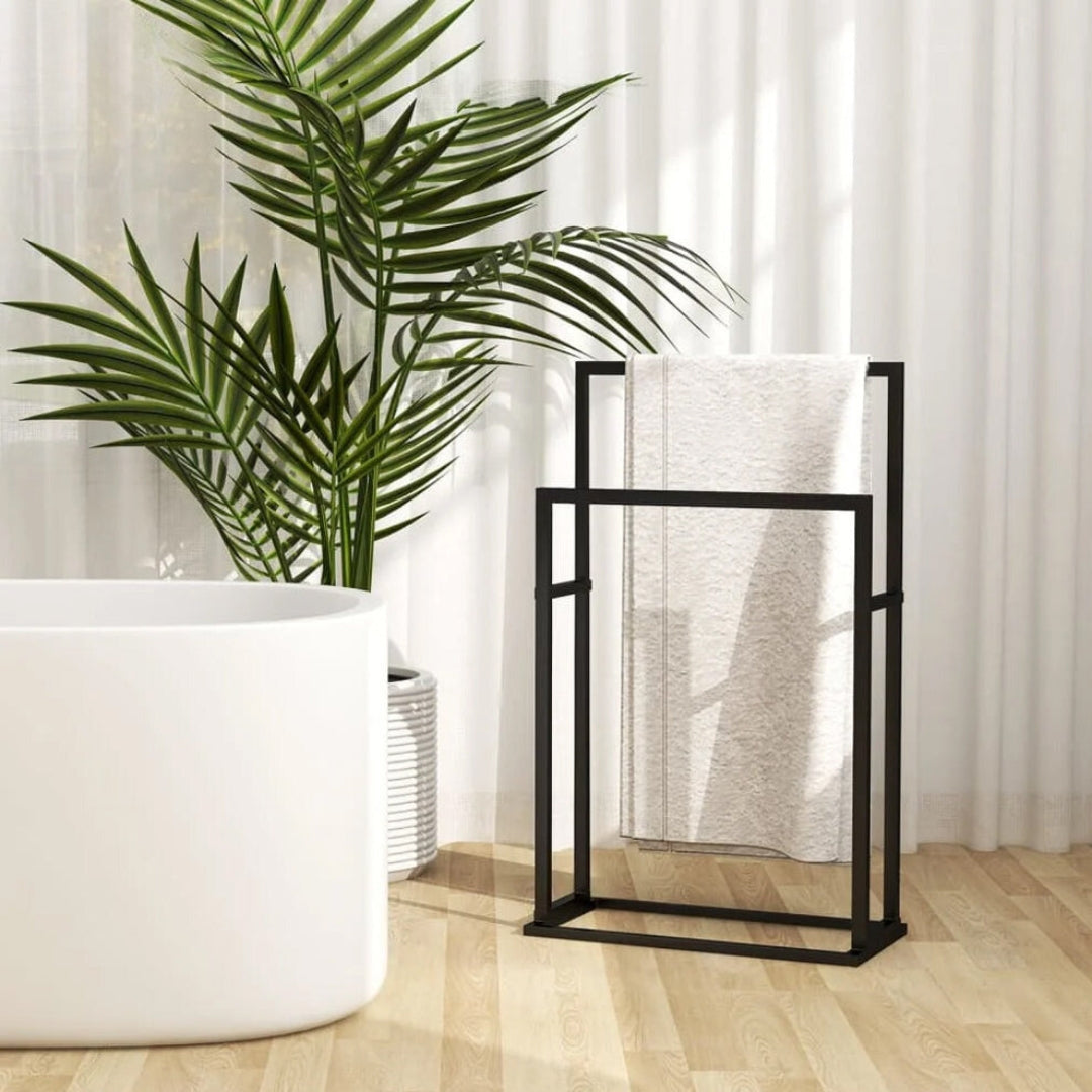 Badeværelsesholder til Håndklæder | Elegant Sort Finish
