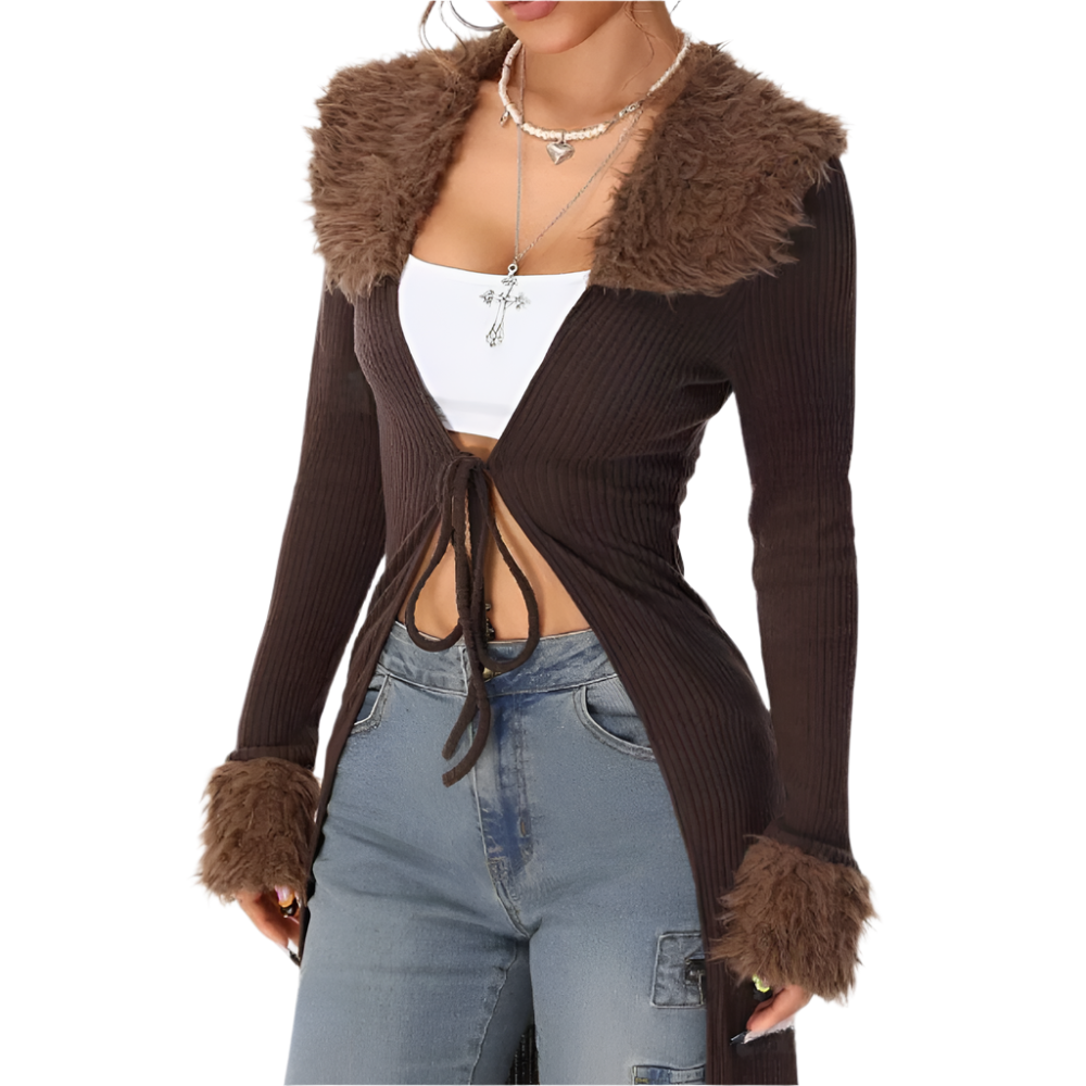 Moderne Dame-Cardigan med åben Front
