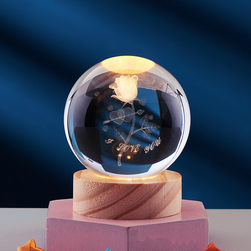 Magisk 3D Kristallkugle Lampe | Lys Op i Dine Aftener