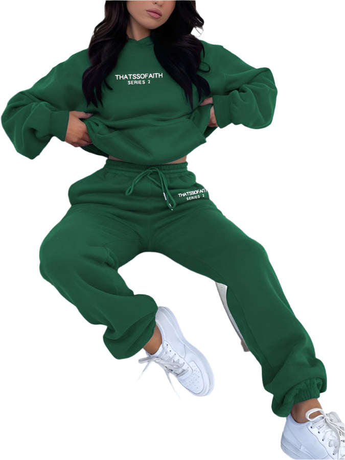 Feminint Lounge Sæt med Hoodie