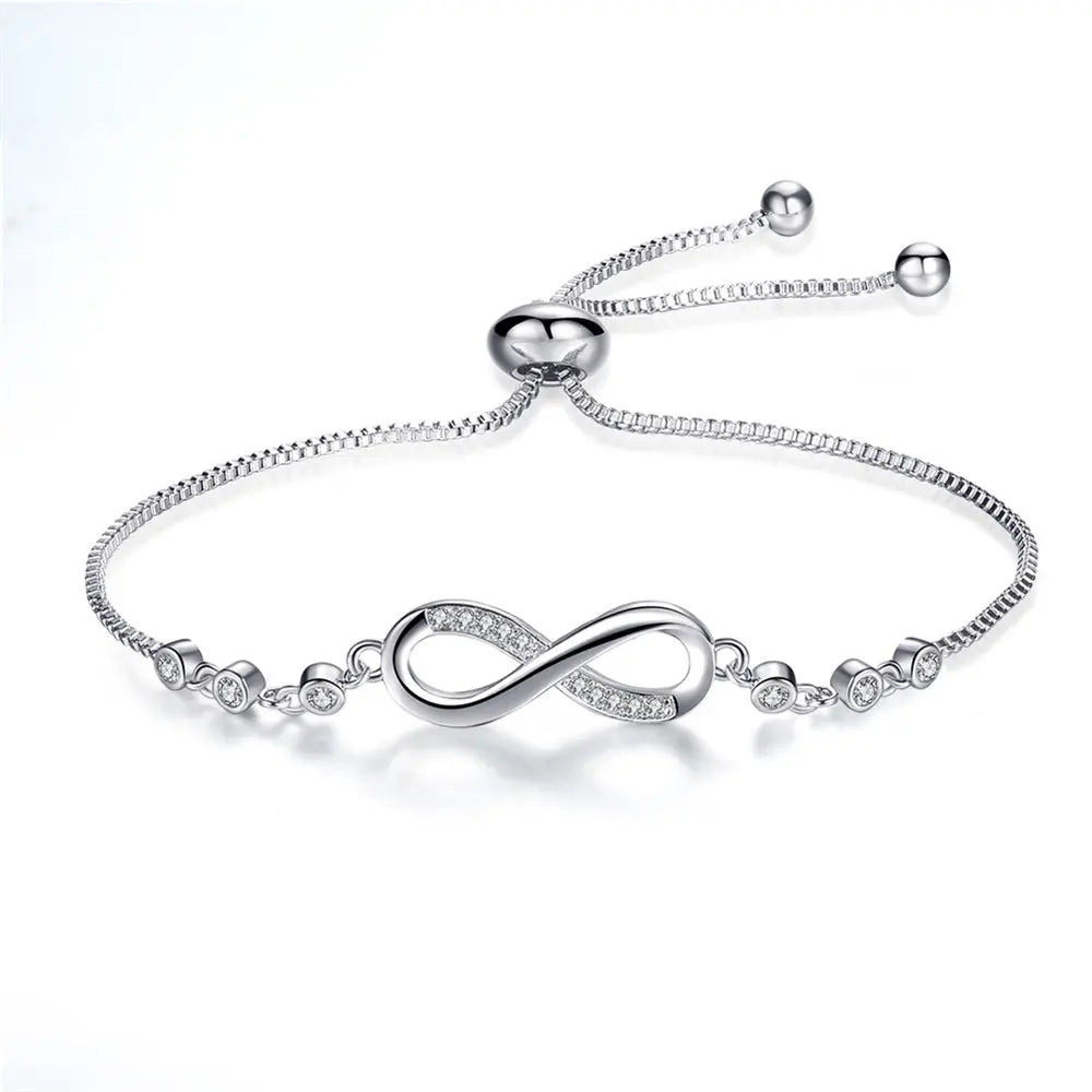 Let og Justerbart Infinity Armbånd i Sølv | Symbol på Evighed og Kærlighed