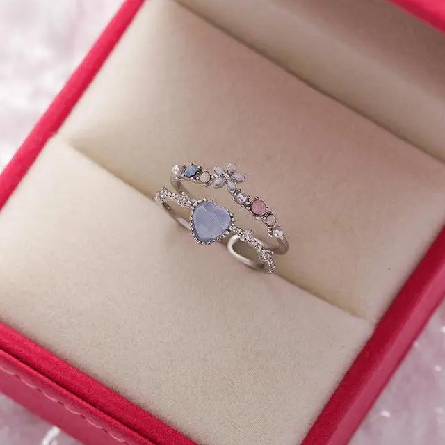 Elegant Sølvring med Blå Sten | Tidløst og Glamourøst Look