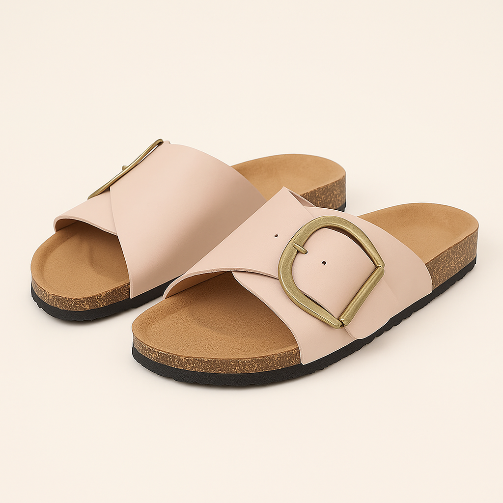 Sandaler til Kvinder | Korksål og Stilrent Spændedesign