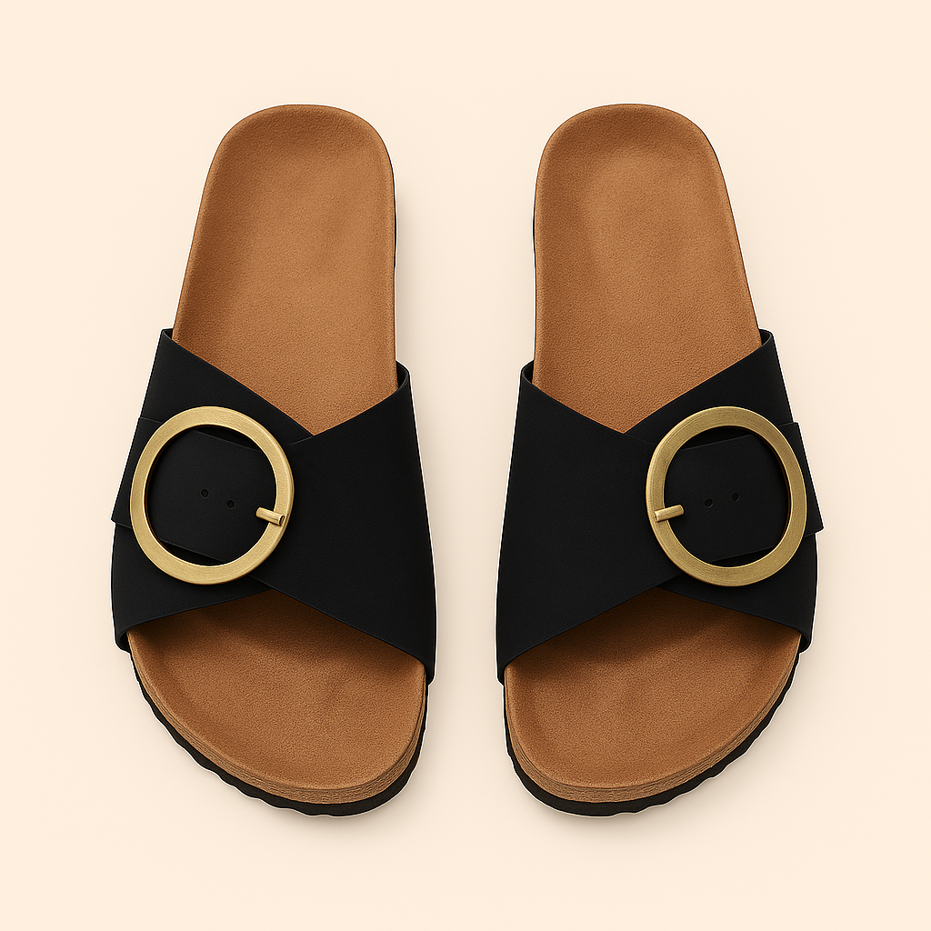 Sandaler til Kvinder | Korksål og Stilrent Spændedesign
