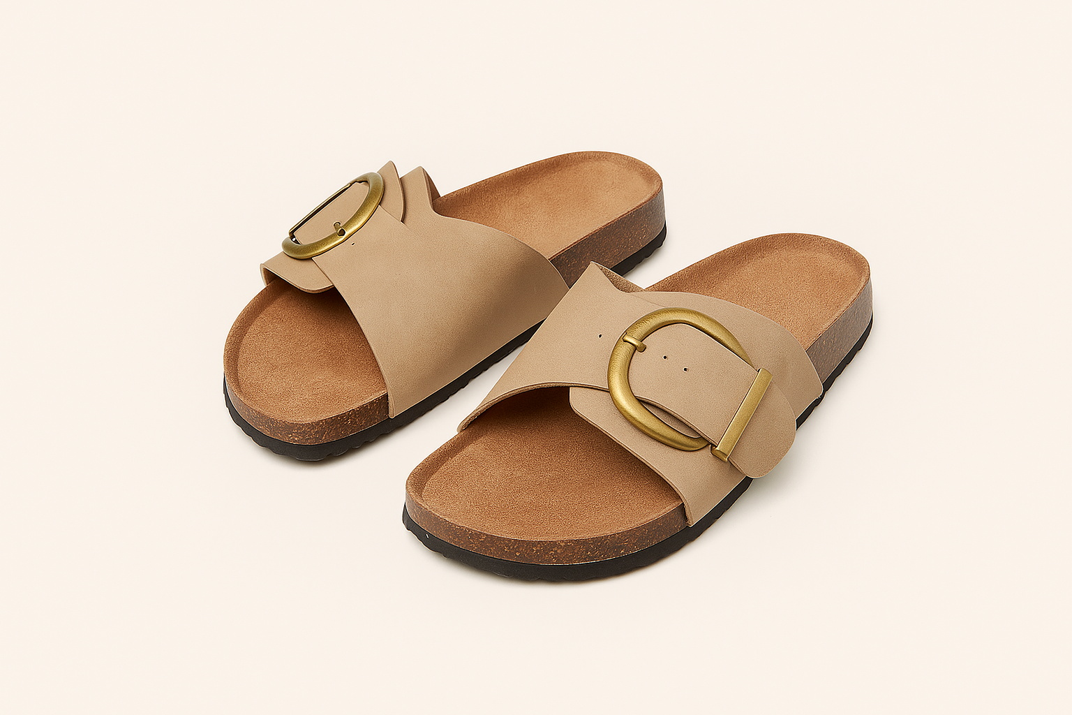 Sandaler til Kvinder | Korksål og Stilrent Spændedesign