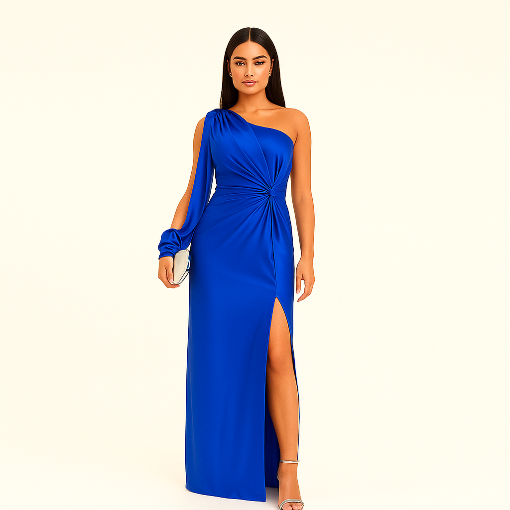 One-Shoulder Kjole | Silkeagtig Satin med Eksklusivt Udtryk