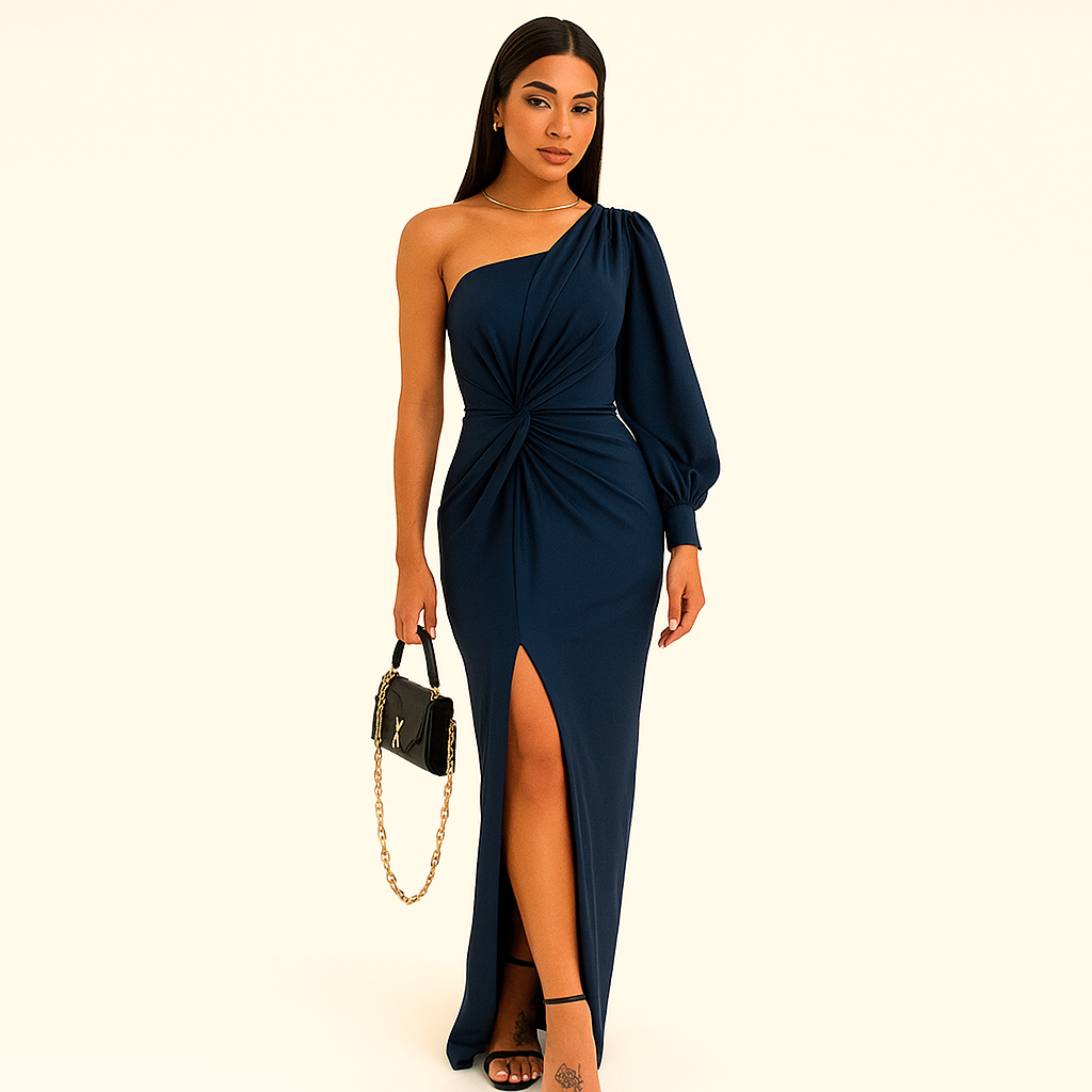 One-Shoulder Kjole | Silkeagtig Satin med Eksklusivt Udtryk
