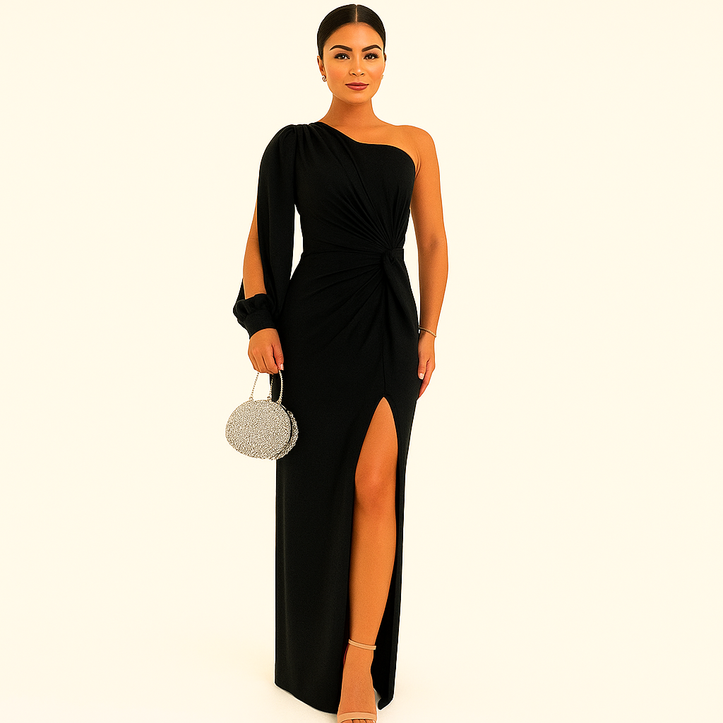 One-Shoulder Kjole | Silkeagtig Satin med Eksklusivt Udtryk