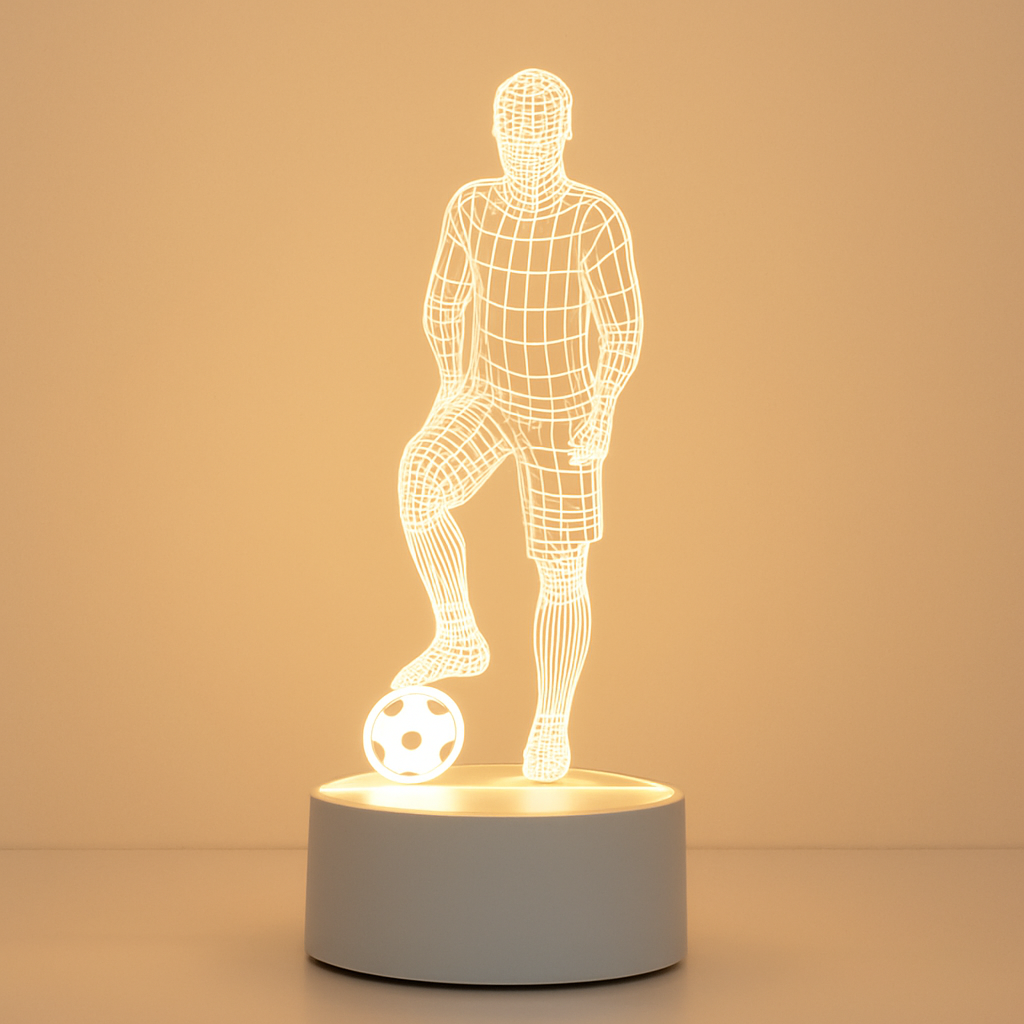 3D LED Fodbold Lys | Cool Effektlampe til Børn og Teenagere