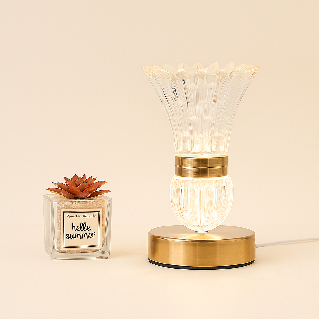 Bordlampe med Krystal Design | Dæmpbar Hyggebelysning