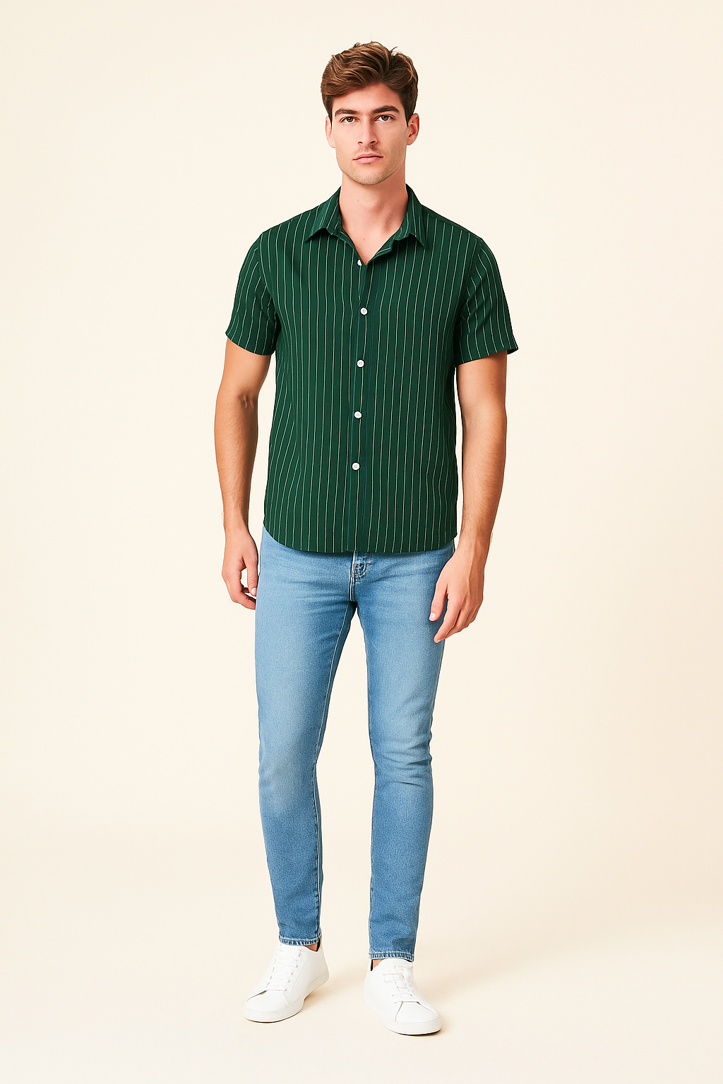 Moderne Stribet Skjorte | Let Bomuld og Stilrent Look