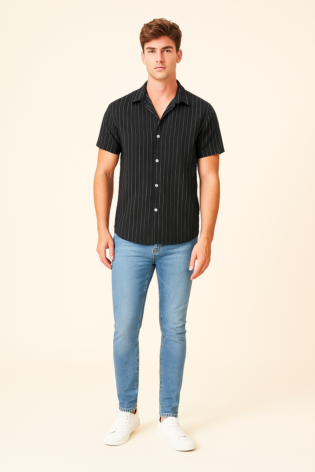 Moderne Stribet Skjorte | Let Bomuld og Stilrent Look