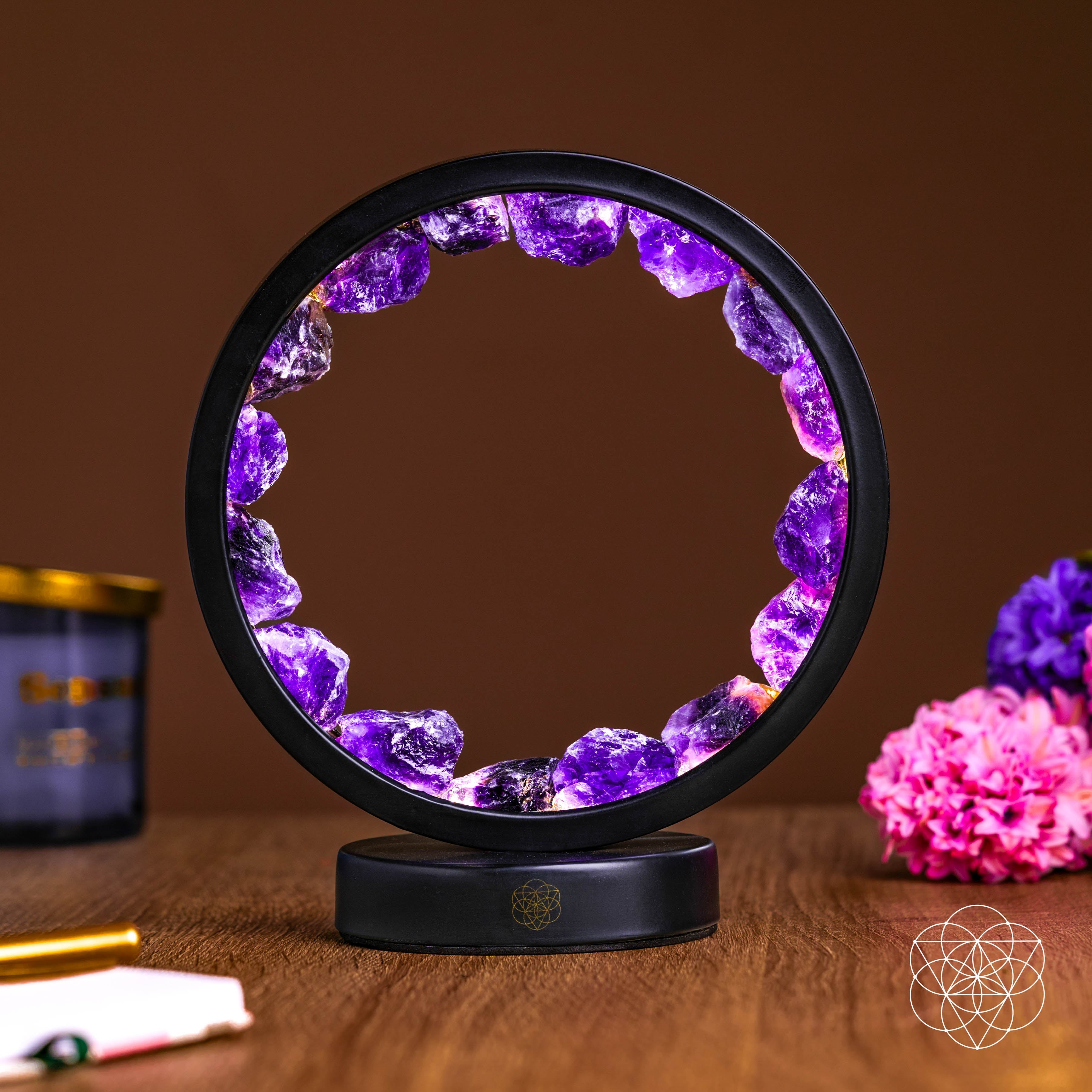 Halo Lampe | Amethystens Beskyttelse og Beroligelse
