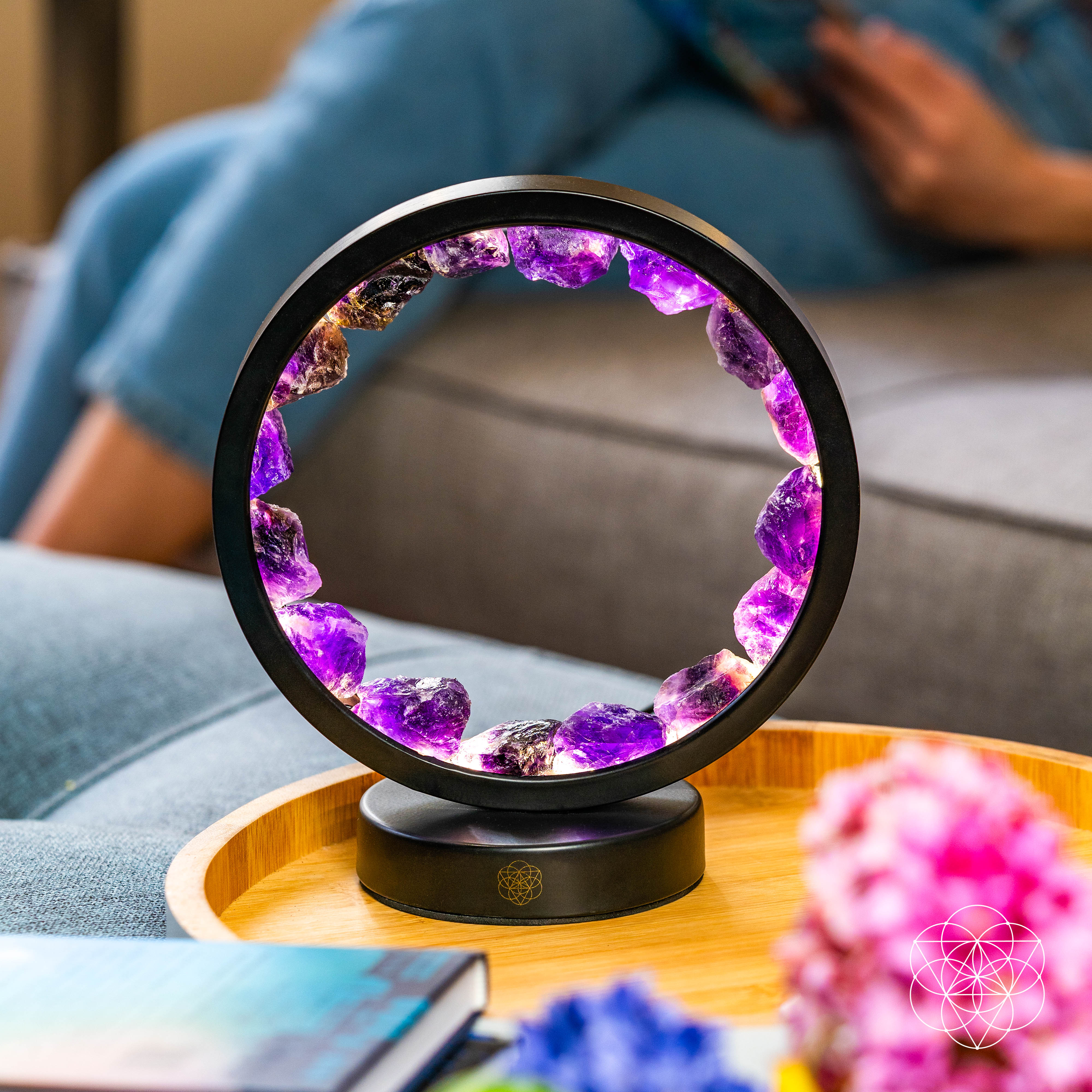 Halo Lampe | Amethystens Beskyttelse og Beroligelse