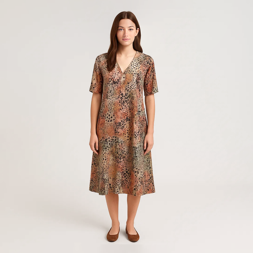 Blomstrende Midi Kjole | Feminin og Tidløs