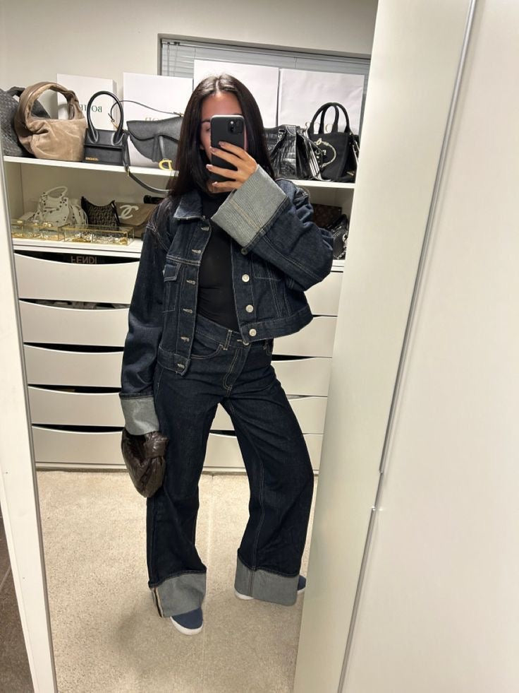 Casual Denim Outfit | Todelt Look i Blød Kvalitet