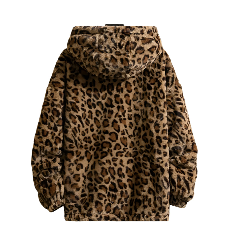 Casual og Varm Leopardrjakke til Mænd