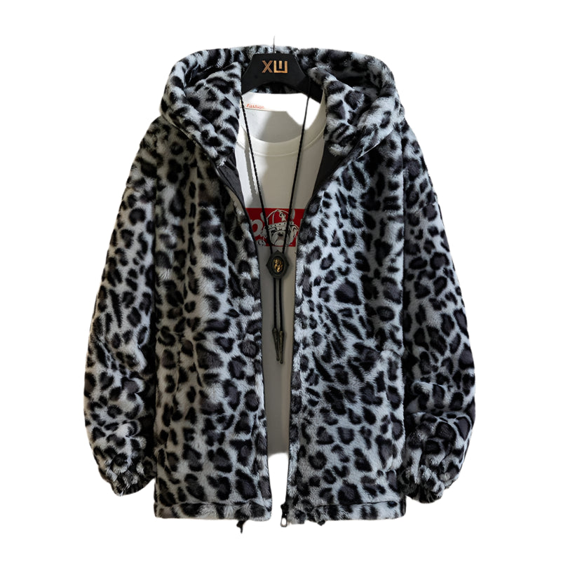 Casual og Varm Leopardrjakke til Mænd