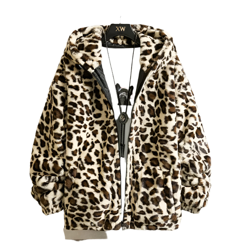Casual og Varm Leopardrjakke til Mænd