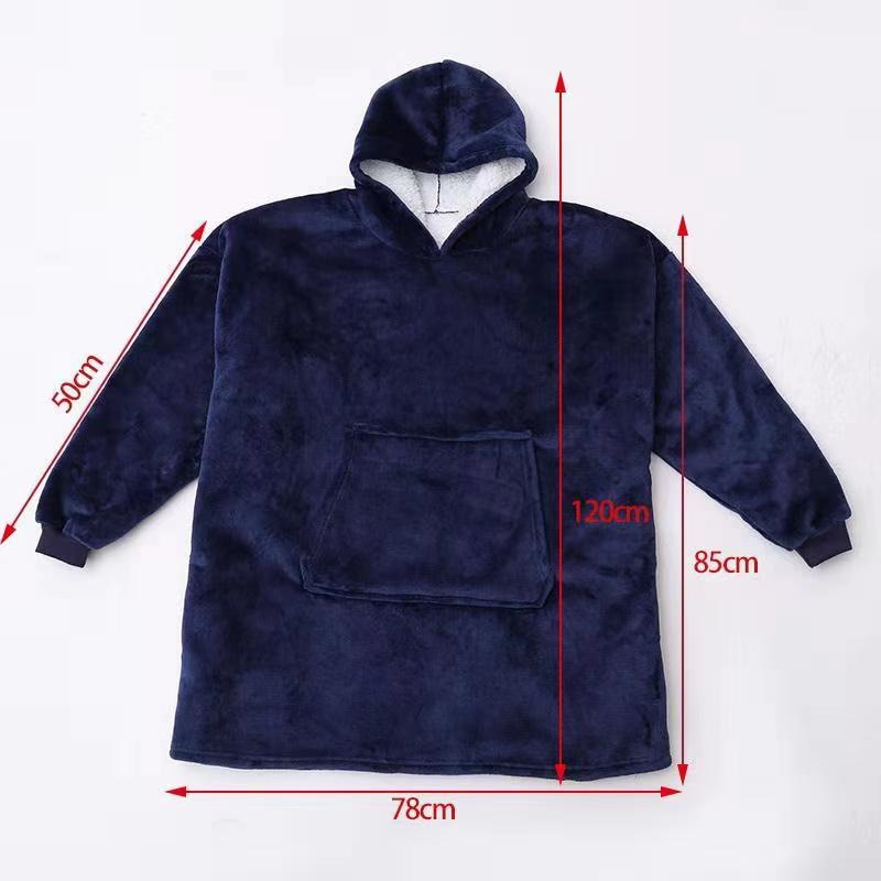 Hoodie Blanket i Flannel og Sherpa | Varm og Maskinvaskbar