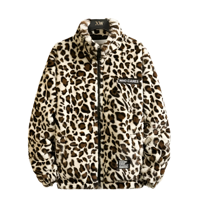 Casual og Varm Leopardrjakke til Mænd