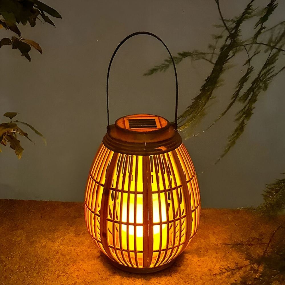 Solcellelanterne i Naturlig Stil | Dekoration til Altan og Terrasse