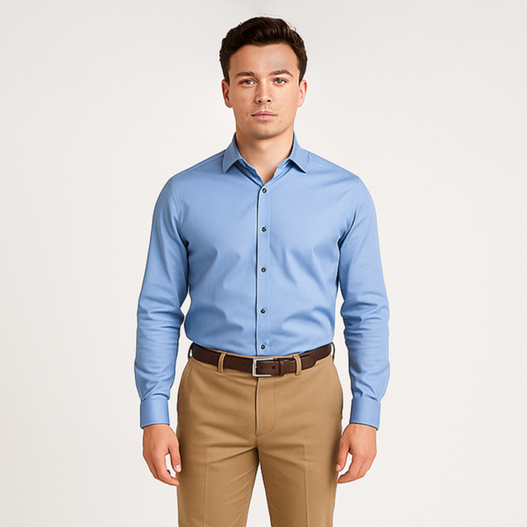 Moderne Slim-fit Herreskjorte med Fleksibel Pasform