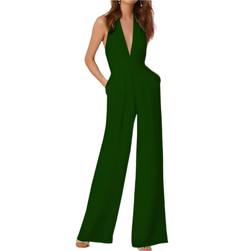 Elegant Jumpsuit | Flatterende Buksedragt med V-Hals