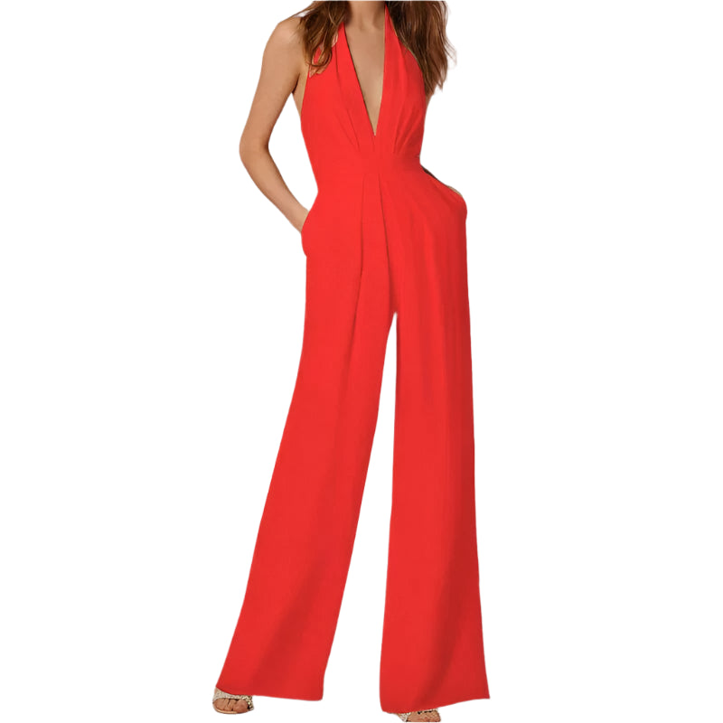 Elegant Jumpsuit | Flatterende Buksedragt med V-Hals