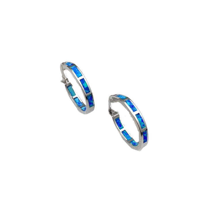 Øreringe med blå opal i sølv | Oceanic Shine and Style