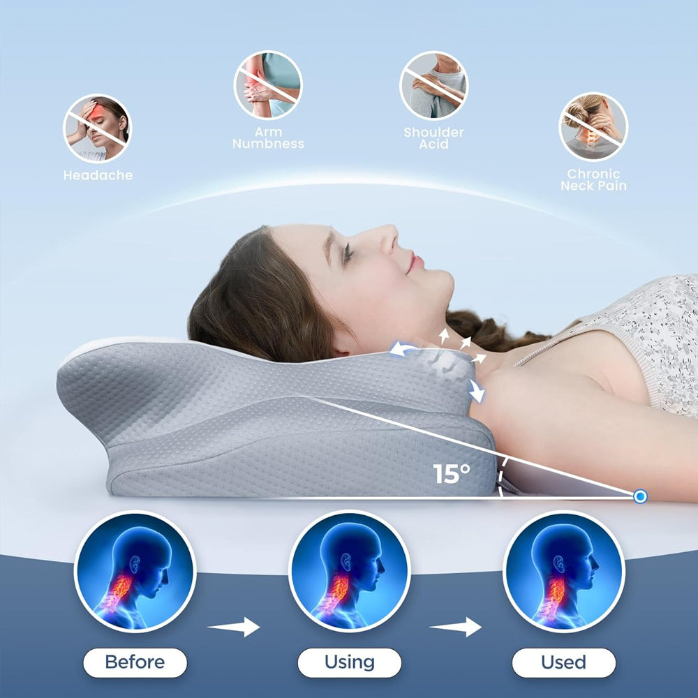 SleepAlign Ergonomisk Ortopedisk Pude | Perfekt Til Smertefri Søvn