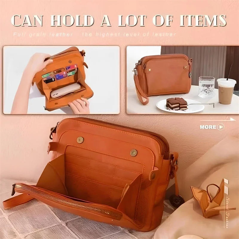 Elegant Skuldertaske i Retro Design | Med Justerbar Rem og Ekstra Plads