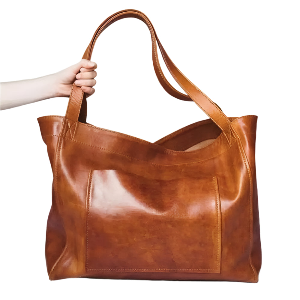 Vintage-inspireret PU Skuldertaske | Ekstra Plads og Tidløs Elegance