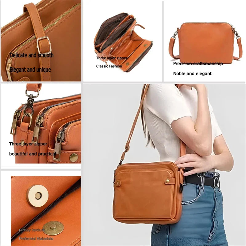 Elegant Skuldertaske i Retro Design | Med Justerbar Rem og Ekstra Plads