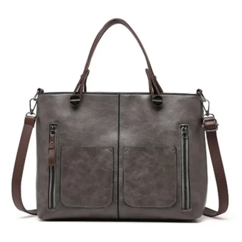 Dame Skuldertaske i Vintage Stil | Crossbody Funktion og Flere Rum