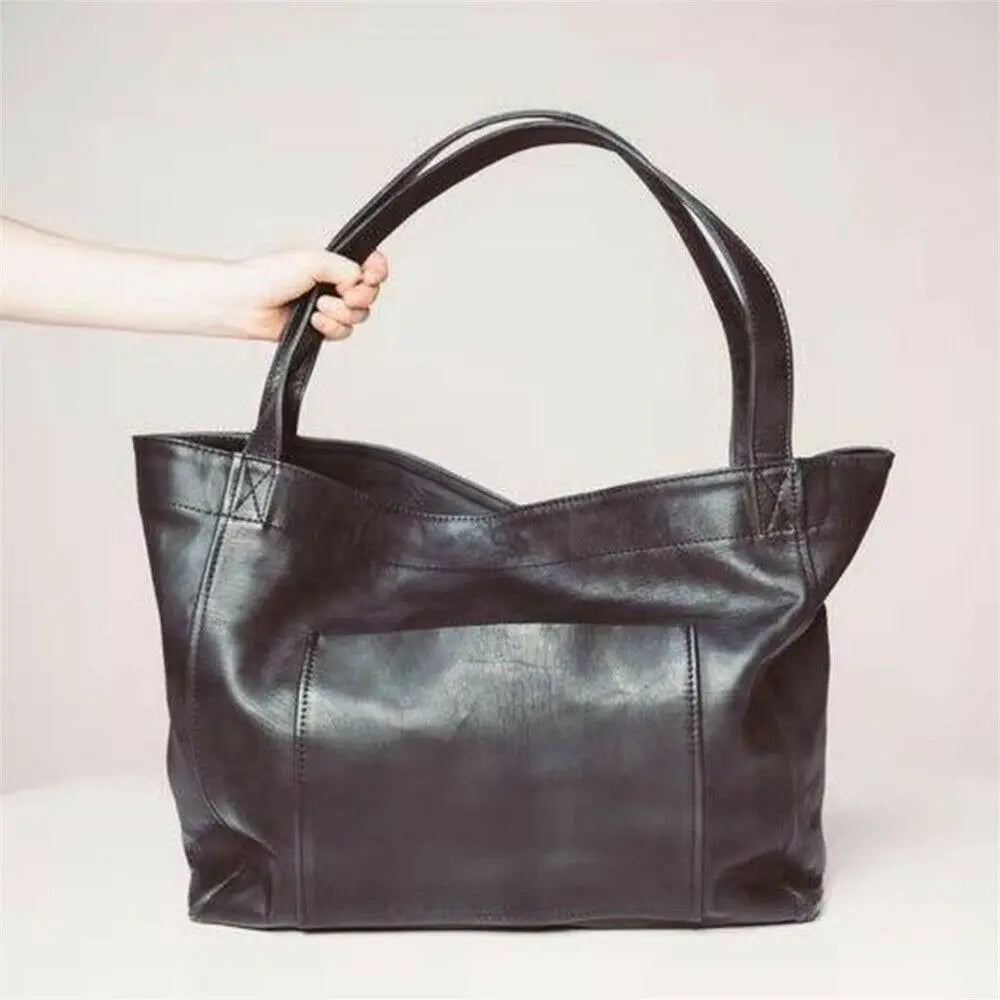 Vintage-inspireret PU Skuldertaske | Ekstra Plads og Tidløs Elegance