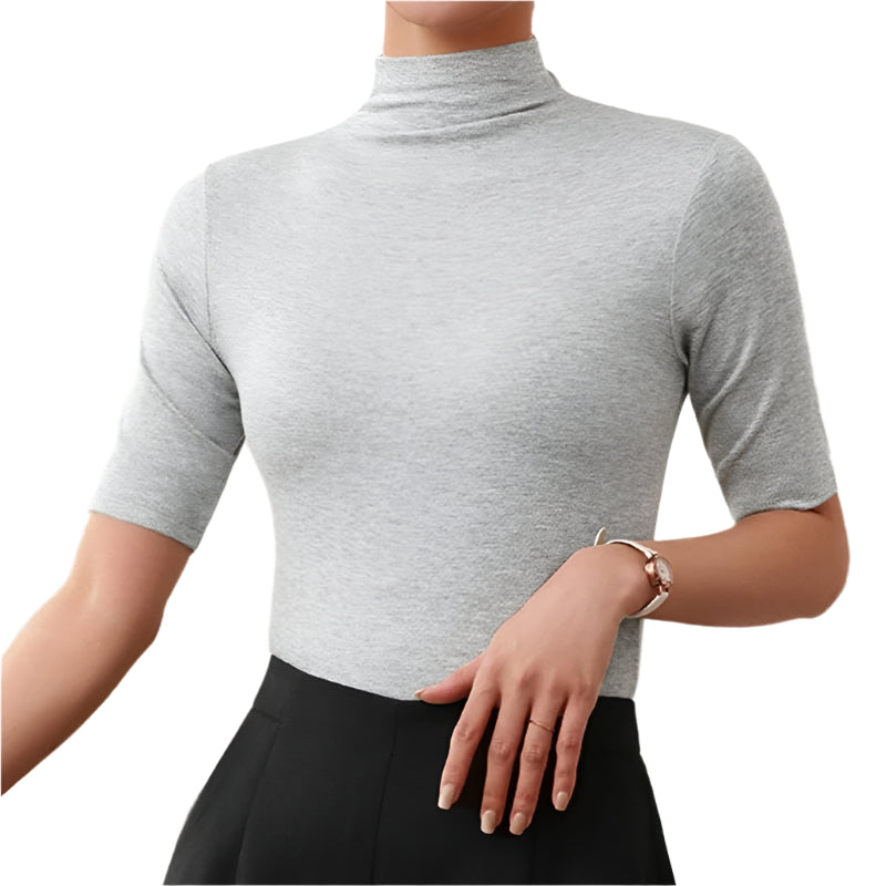 Slim Fit Rullekrave med Halv Ærme | Ideel til Basisgarderoben