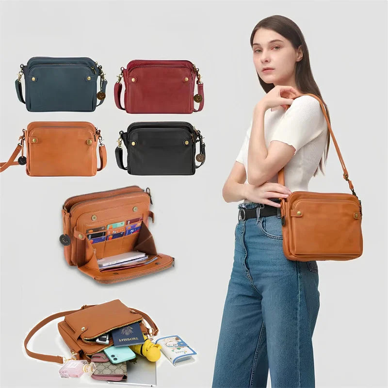 Elegant Skuldertaske i Retro Design | Med Justerbar Rem og Ekstra Plads