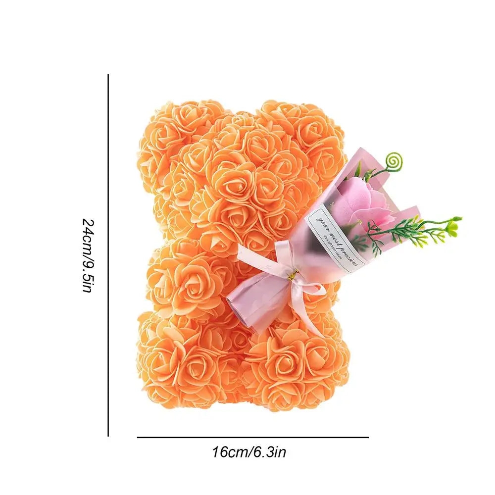 Blød og Nuttet Teddybjørn med Blomst