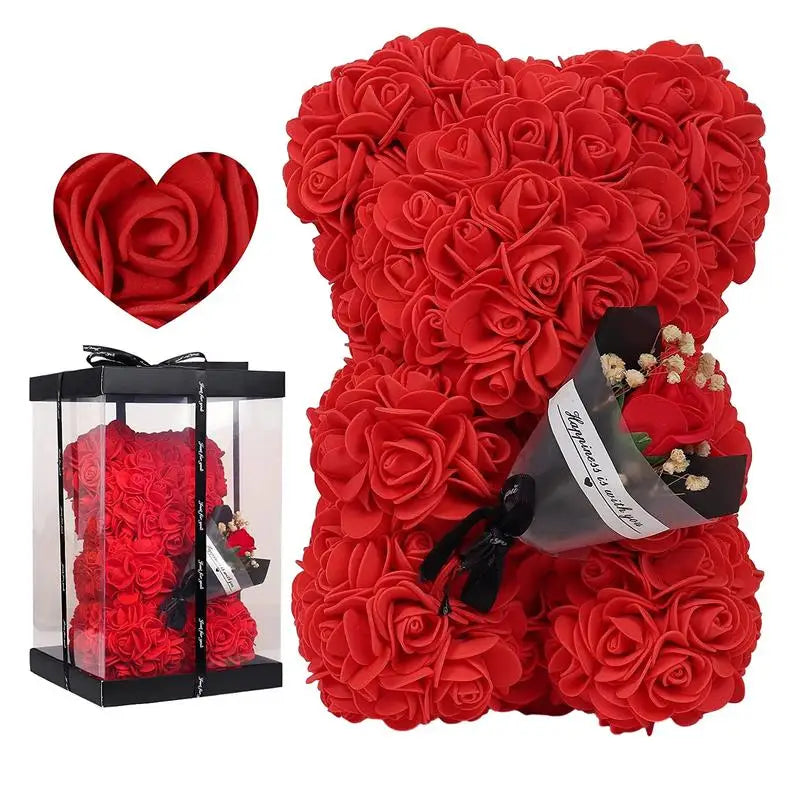 Blød og Nuttet Teddybjørn med Blomst