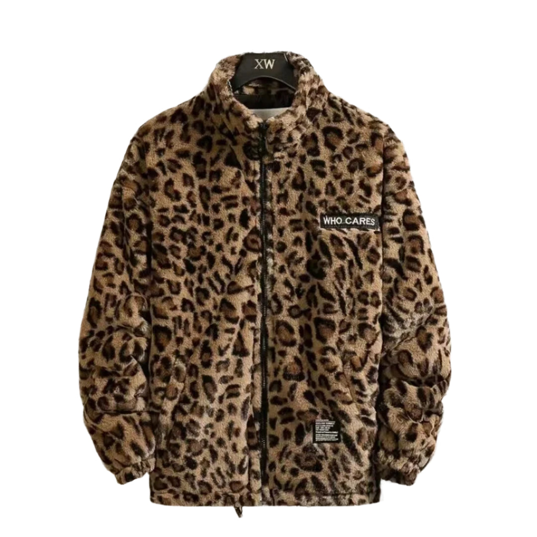 Casual og Varm Leopardrjakke til Mænd