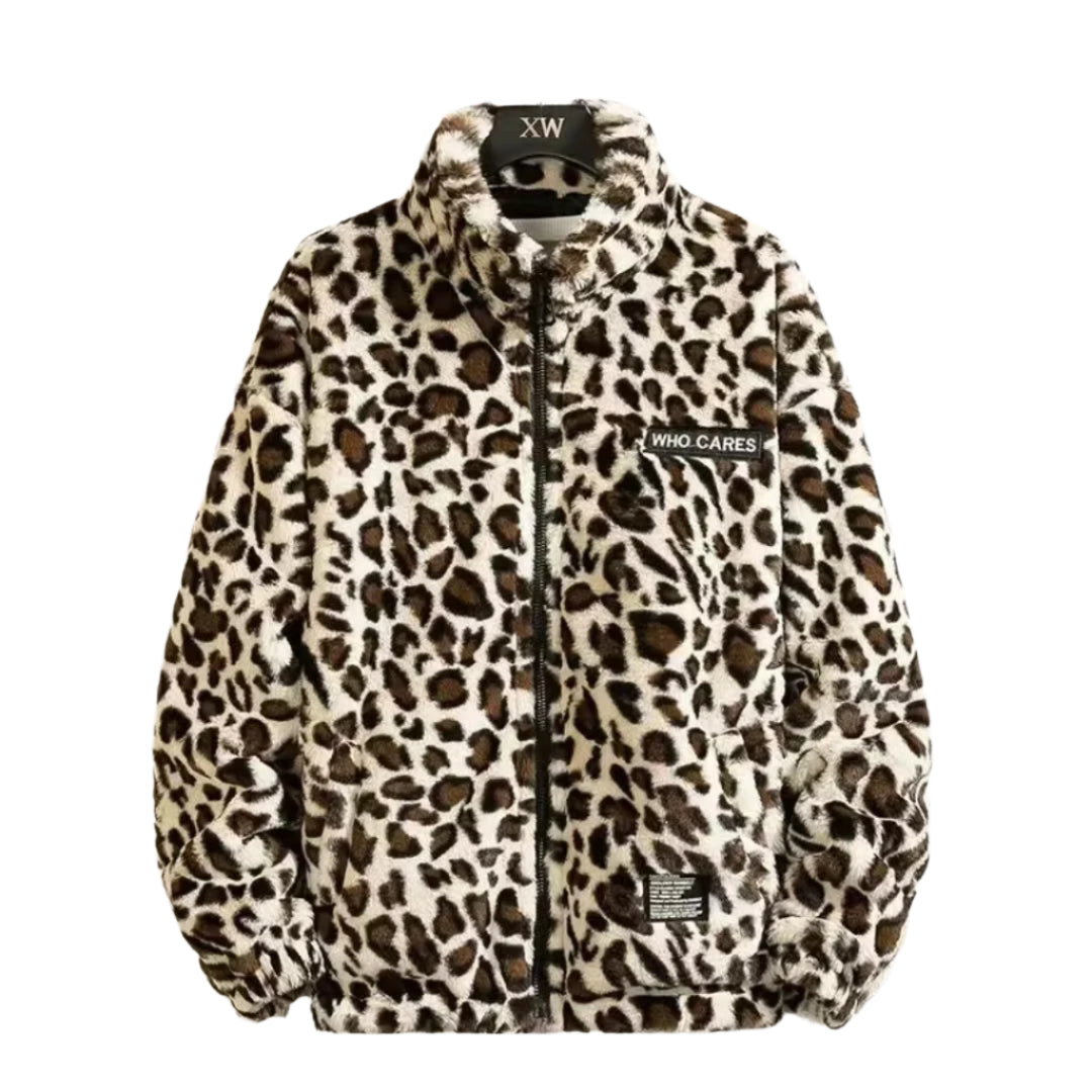 Casual og Varm Leopardrjakke til Mænd