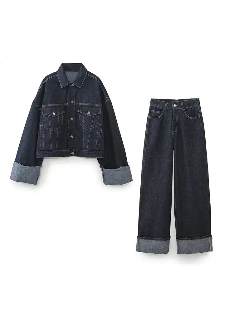 Casual Denim Outfit | Todelt Look i Blød Kvalitet