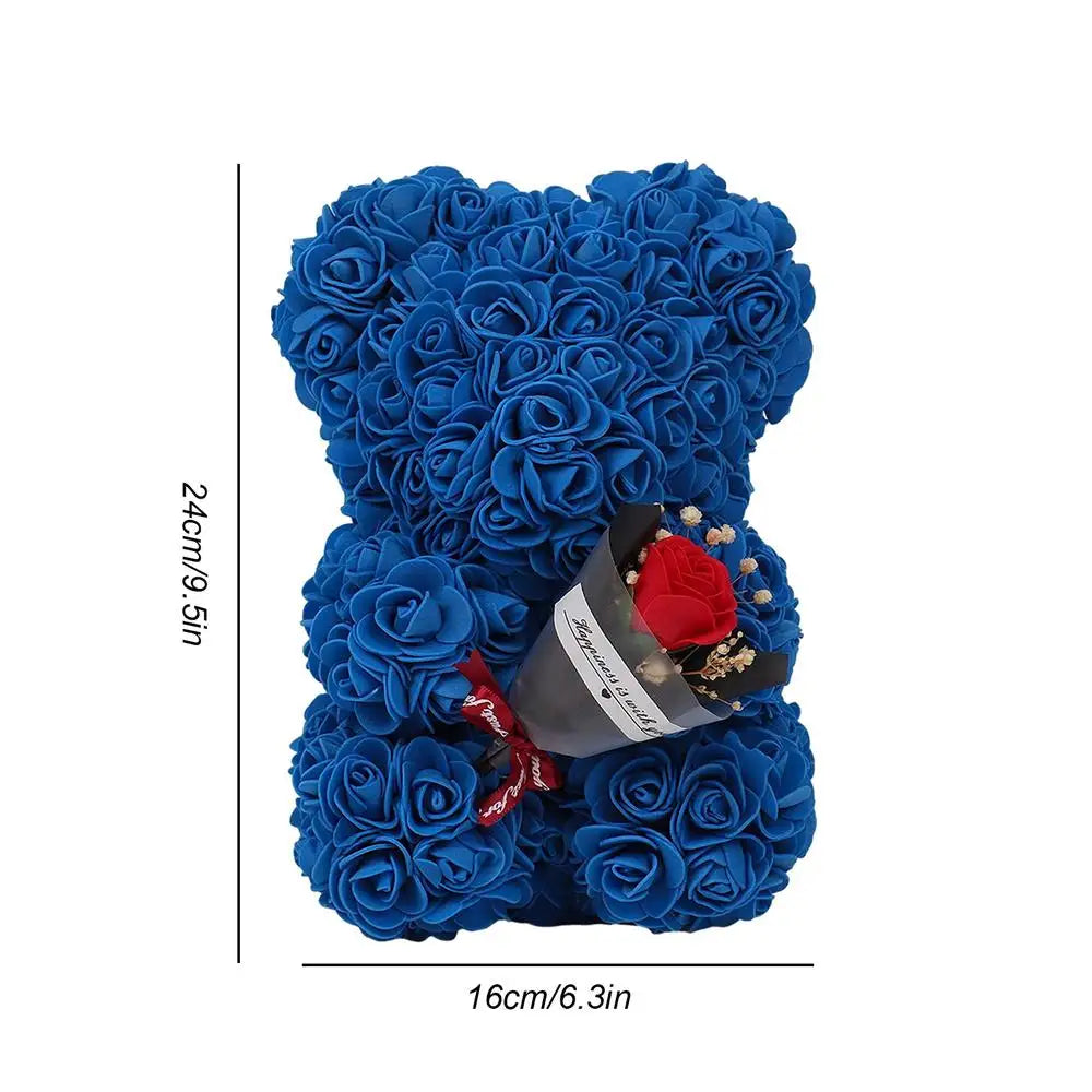 Blød og Nuttet Teddybjørn med Blomst