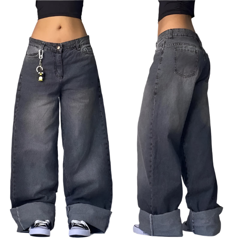 Lette Casual Streetwear Denim Baggy Bukser